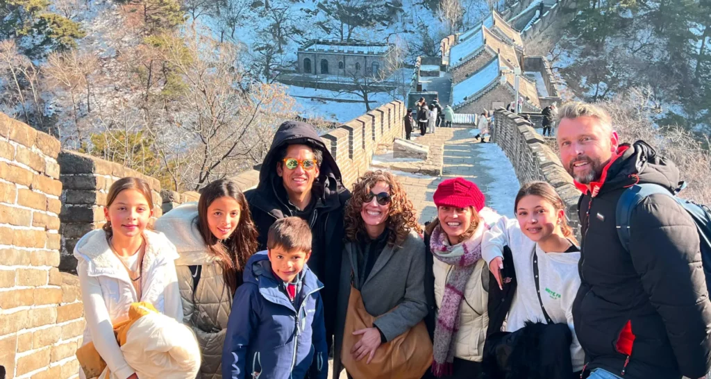 Foreigners visiting the Great Wall