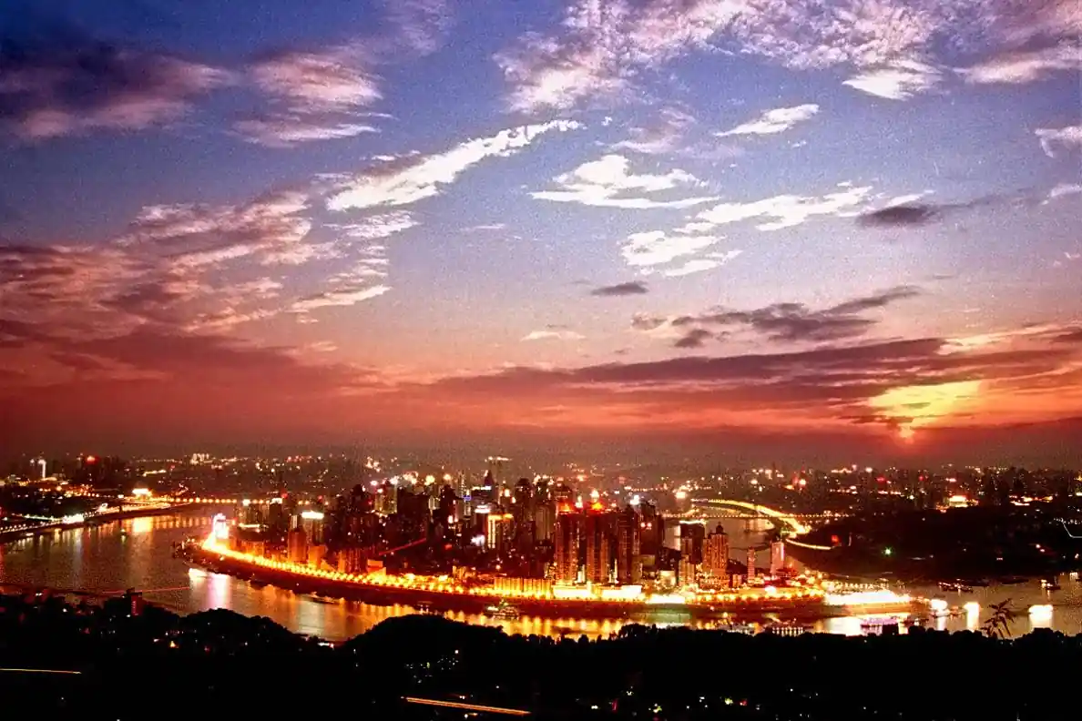 Chongqing skyline and riverside at night
