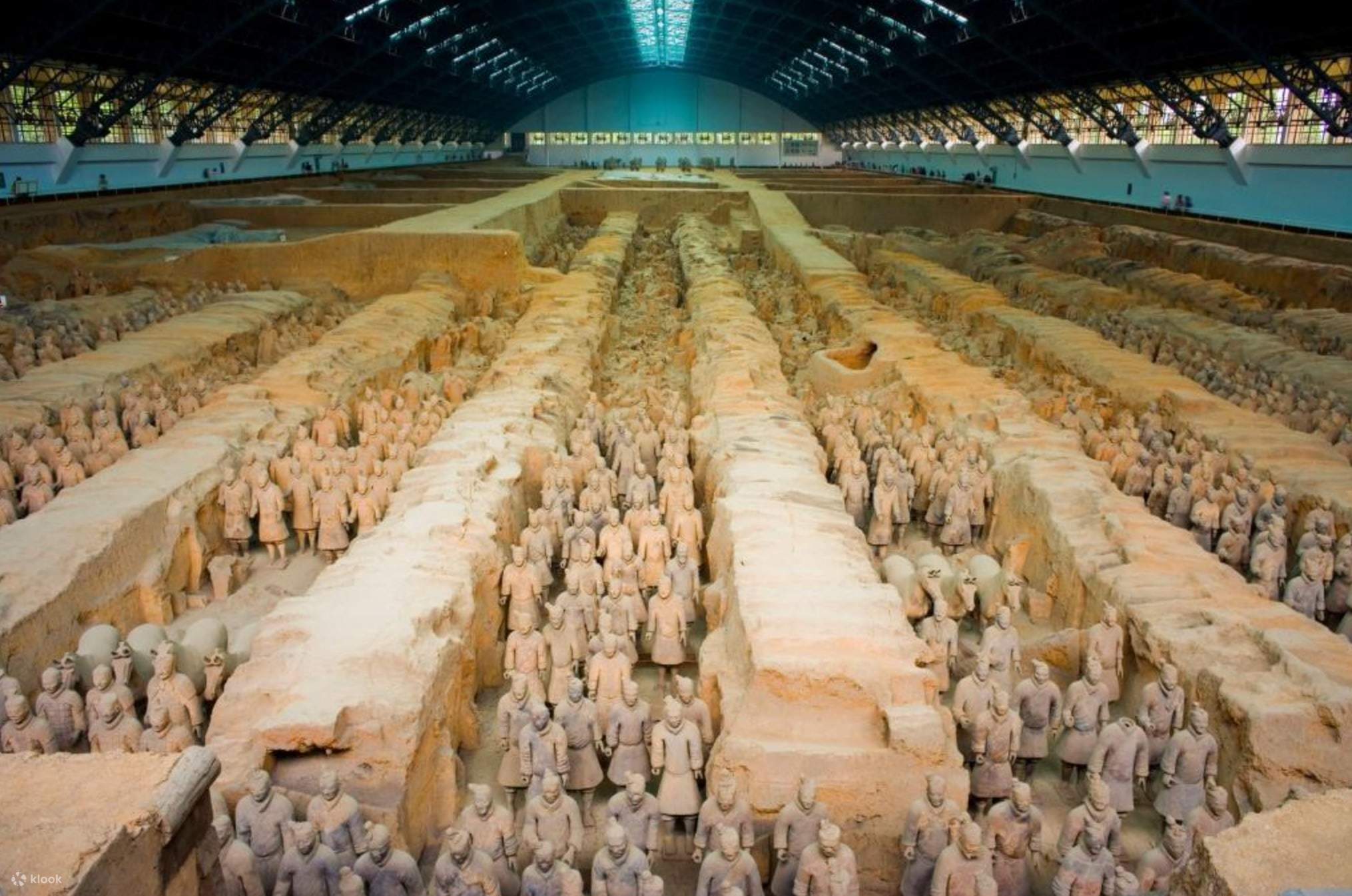 Terracotta Warriors in Pit 1 at the Museum of Qin Terracotta Army near Xi’an