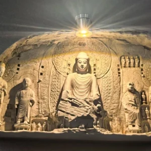 Longmen Grottoes Illuminated 3D Relief Fridge Magnet – Glowing Souvenir from Luoyang’s UNESCO Heritage!