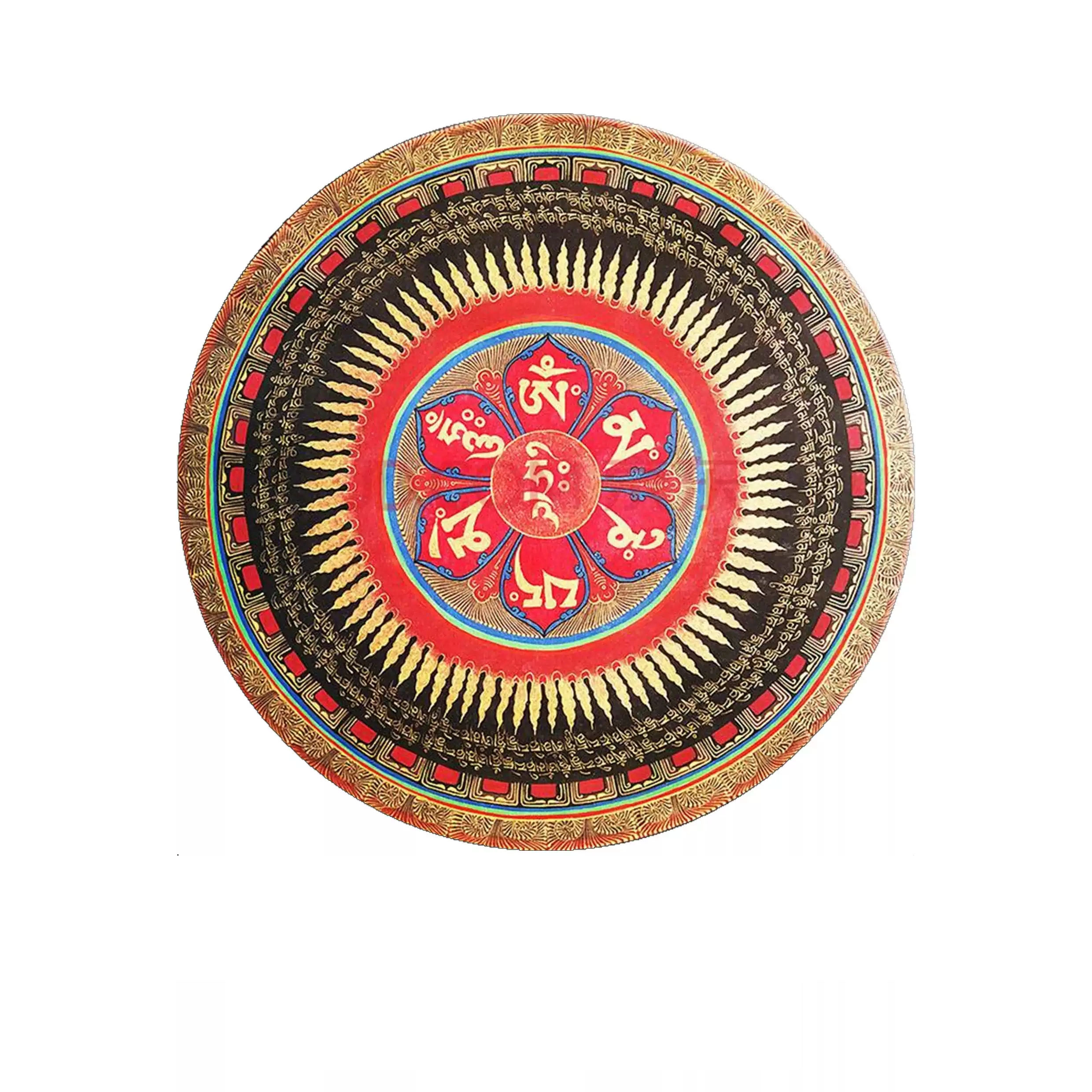 Tibetan-Style Wall Pattern Thangka Tea Coaster Set: Heat-Resistant Artistry Inspired by Himalayan Spirituality