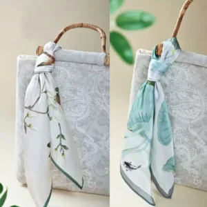 Hangzhou 100% silk scarf – 'Lotus Pond Moonlight' design, blending West Lake’s serenity with elegant Chinese ink-wash art. Perfect travel souvenir.