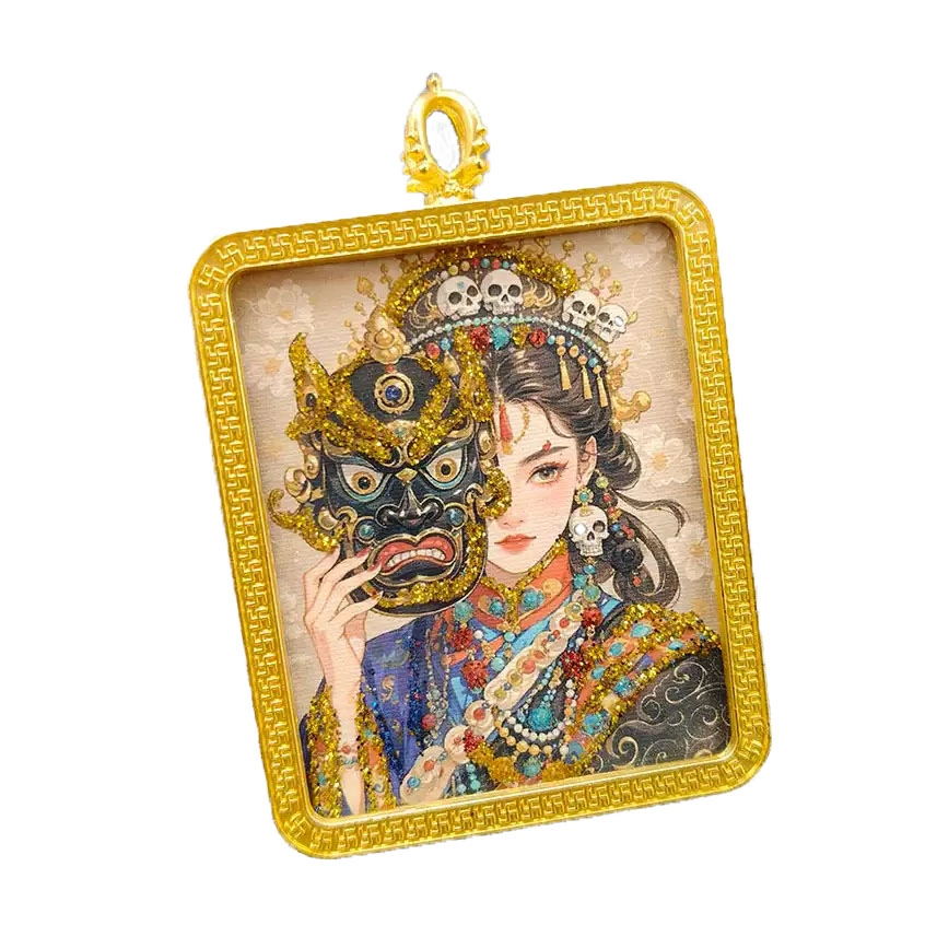 Hand-Painted Gold Thangka Pendant: A Blend of Nepalese Craftsmanship and Tibetan Buddhism