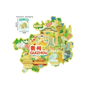 Guizhou Map Metal Fridge Magnet – A Geographic & Cultural Keepsake Inspired by Travel