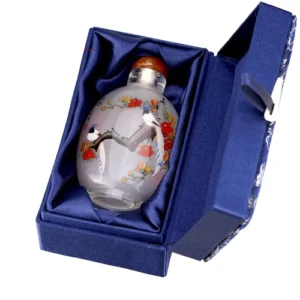 Forbidden City Cloisonné Inside-Painted Snuff Bottle – Agate Chinese Art Souvenir | Authentic Cultural Gift for International Travelers