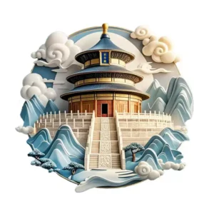 Beijing Temple of Heaven Landmark Metal Magnetic Fridge Magnet – National Museum Cultural Creative Souvenir | Unique Travel Gift Idea