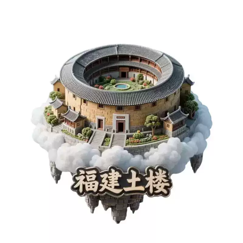Fujian Tulou Metal Relief Fridge Magnet: A Miniature Masterpiece of Earth & Culture