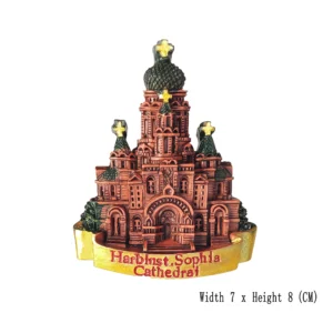 Harbin Ice & Snow World & Sophia Cathedral Resin Fridge Magnet Set – Vibrant 3D-Designed Magnetic Souvenirs Featuring Iconic Landmarks, Perfect for Travel Keepsakes & Winter-Themed Decor
