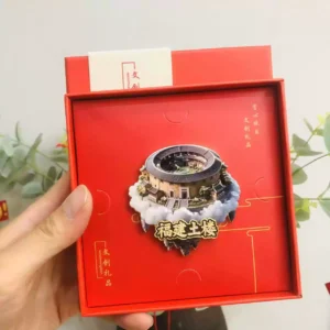 Fujian Tulou Metal Relief Fridge Magnet: A Miniature Masterpiece of Earth & Culture