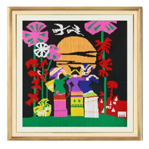 Zhangjiajie Tujia Brocade Xilankapu Wall Hanging - Handwoven UNESCO Intangible Cultural Heritage Art, Framed/Unframed Tapestry Decor
