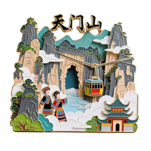 Zhangjiajie 3D Metal Relief Fridge Magnet – Chinese Cultural Souvenir Travel Gift and Home Decor