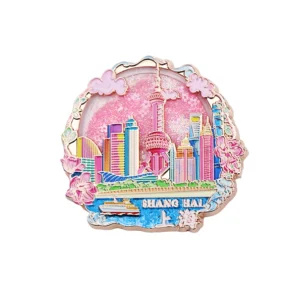 Shanghai Iconic Landmarks Metal Magnet Set – Oriental Pearl Tower & The Bund Creative Fridge Magnet, Souvenir Gift for City Travelers
