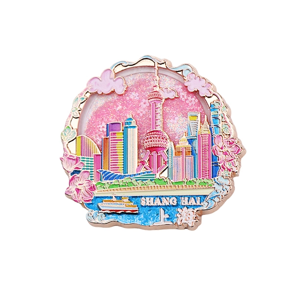 Shanghai Iconic Landmarks Metal Magnet Set – Oriental Pearl Tower & The Bund Creative Fridge Magnet, Souvenir Gift for City Travelers