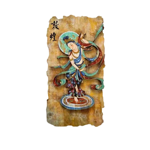 Dunhuang Wooden Magnetic Fridge Stickers – Iconic Landmarks of the Silk Road